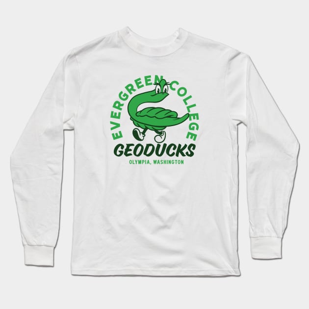 Evergreen College Geoducks Long Sleeve T-Shirt by sombreroinc